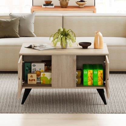 Farmhouse Accent Modern Coffee Table with Storage for Living Room