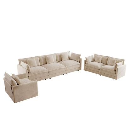 Modern Sofa Couch, 3 Piece Set Extra Deep Seat Sectional Sofa for