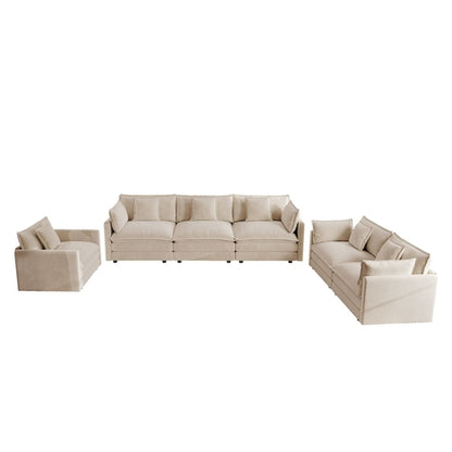 Modern Sofa Couch, 3 Piece Set Extra Deep Seat Sectional Sofa for