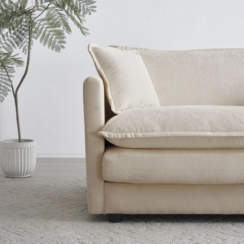 Modern Sofa Couch, 3 Piece Set Extra Deep Seat Sectional Sofa for