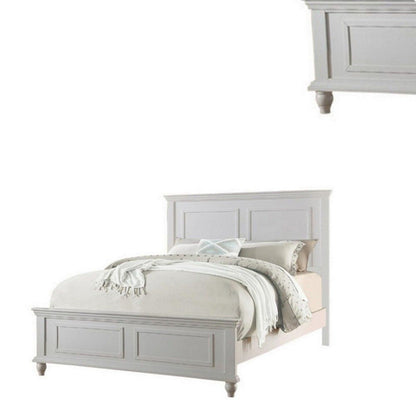 White Color Queen Size Bed Bedroom Furniture High Panel Headboard