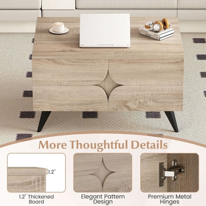 Farmhouse Accent Modern Coffee Table with Storage for Living Room