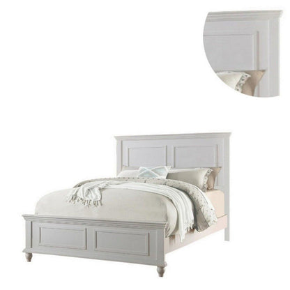 White Color Queen Size Bed Bedroom Furniture High Panel Headboard
