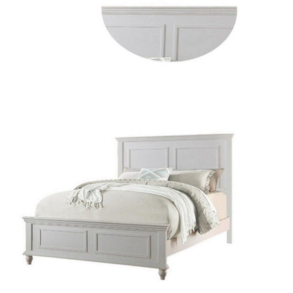 White Color Queen Size Bed Bedroom Furniture High Panel Headboard