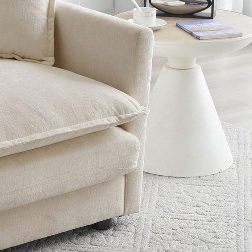 Modern Sofa Couch, 3 Piece Set Extra Deep Seat Sectional Sofa for
