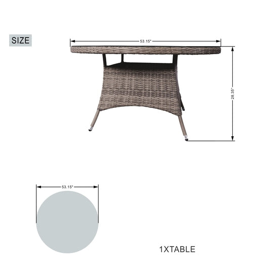 Direct Wicker Patio 7-Piece Brown Wicker Dining Set with Rattan Table