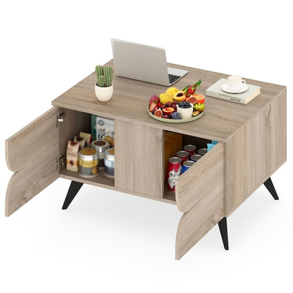 Farmhouse Accent Modern Coffee Table with Storage for Living Room