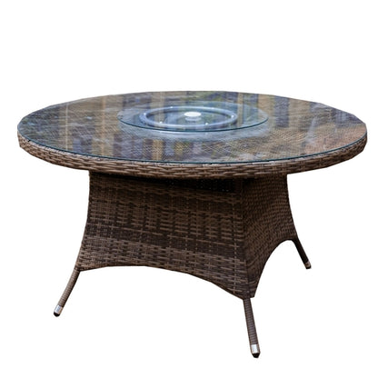 Direct Wicker Patio 7-Piece Brown Wicker Dining Set with Rattan Table