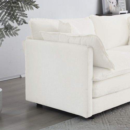 U-Shaped Sectional Sofa w/Reversible Footrest, 5-Seater Convertible