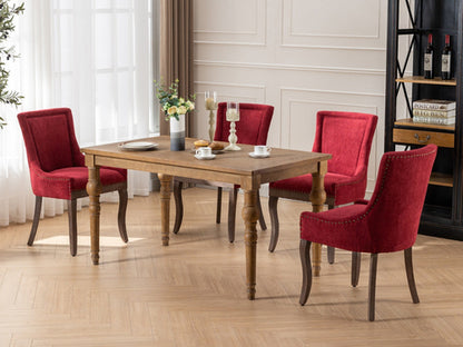 Ultra Side Dining Chair, Thickened Fabric with Solid Wood Legs and