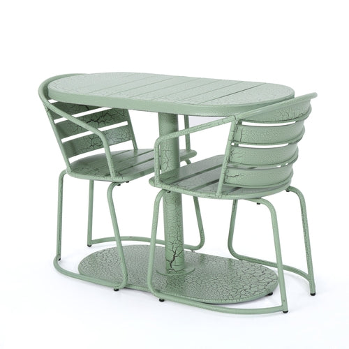 Santa Monica 3-Piece Outdoor Bistro Set – Modern Iron Patio Dining Set