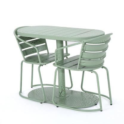 Santa Monica 3-Piece Outdoor Bistro Set – Modern Iron Patio Dining Set