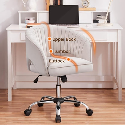 Cute Desk Chair Velvet Chair Vanity Chair with Wheels Home Office