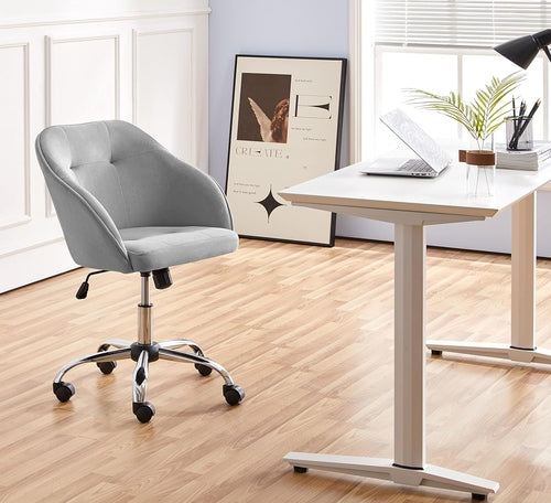 Velvet Desk Chair, Makeup Vanity Chair with Adjustable Tilt Angle,