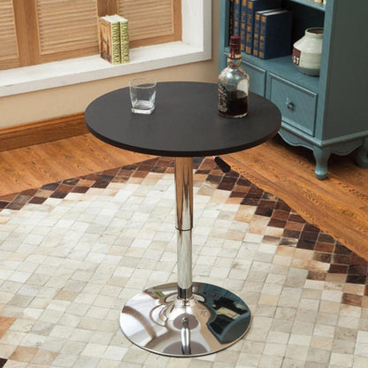Black Bar Table With 360 Degree Swivel MDF Top Round