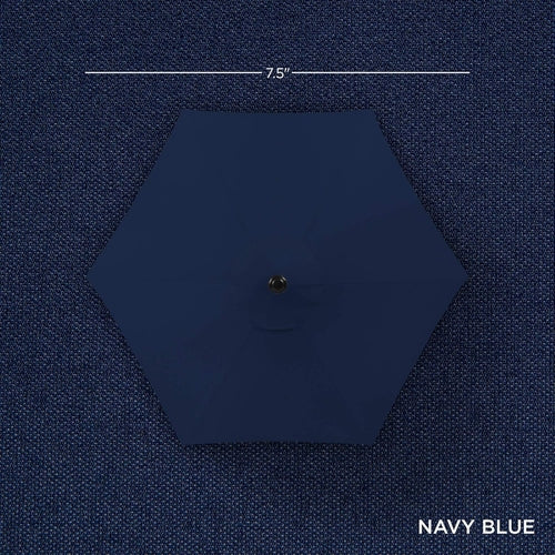 7.5ft Navy Patio Umbrella Tilt Crank Steel Pole Outdoor