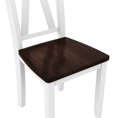 6-Piece Wood Dining Table Set with Long Bench and 4 Dining Chairs,