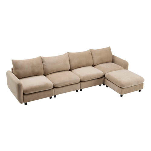 Modular Velvet Sectional Sofa Corner Chair – Convertible Upholstered