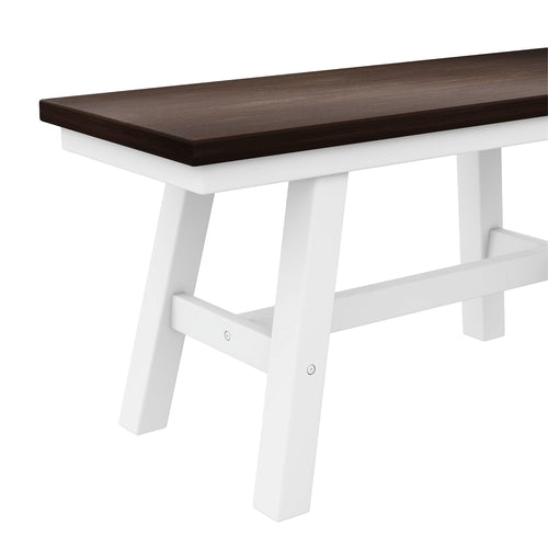 6-Piece Wood Dining Table Set with Long Bench and 4 Dining Chairs,