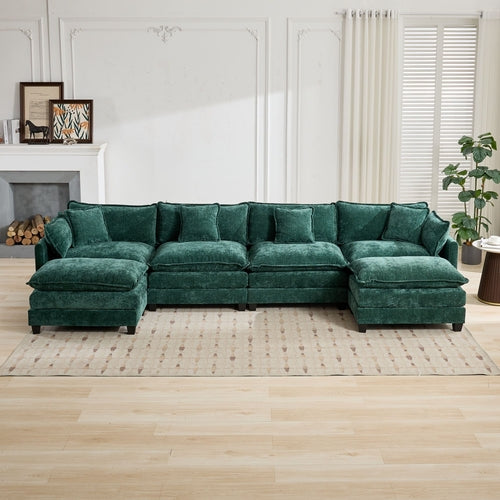 Cloud Sofa Modern Sectional Couch, Comfy Double Layer Upholstered Seat