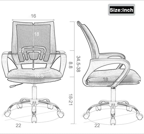 Ergonomic Mesh Office Chair With Lumbar Support Grey
