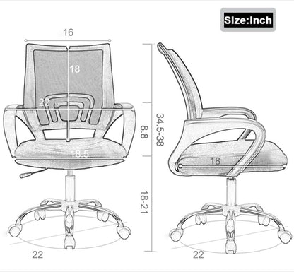 Green Ergonomic Mesh Office Chair With Lumbar Support