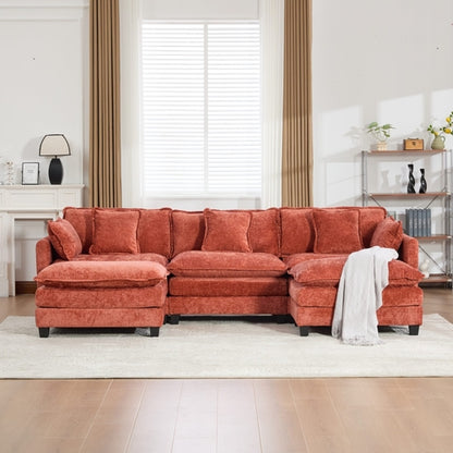 Cloud Sofa Modern Sectional Couch, Double Layer Upholstered Chenille