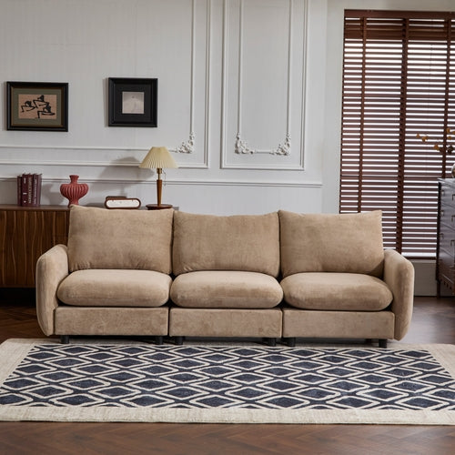 Modular Velvet Sectional Sofa Corner Chair – Convertible Upholstered