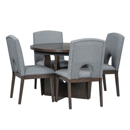 Modern 5-Piece Extendable Round Dining Table Set with 16.2inch