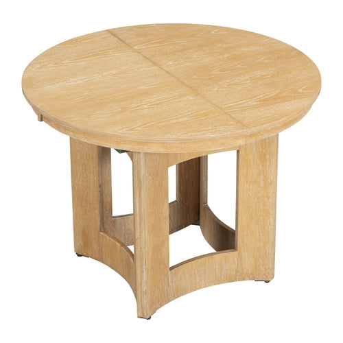 Farmhouse Extendable Round Dining Table Set for 4, 5-Piece Kitchen