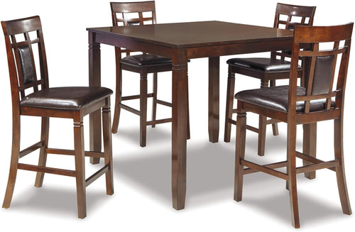 Counter Height Dining Set Brown With Table And 4 Barstools