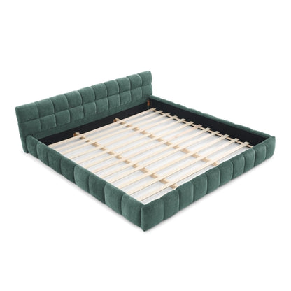 Upholstered Bed Frame with Thick Chenille Fabric, Grounded Platform