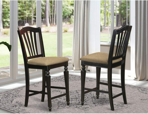 Chelsea Counter Dining Chairs Set Of 2 Black Faux Leather