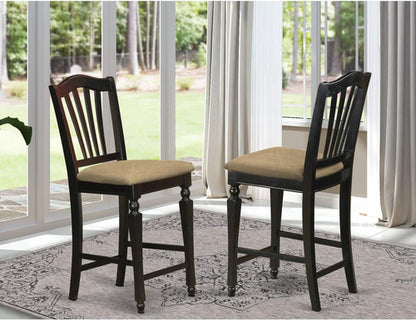 Chelsea Counter Dining Chairs Set Of 2 Black Faux Leather