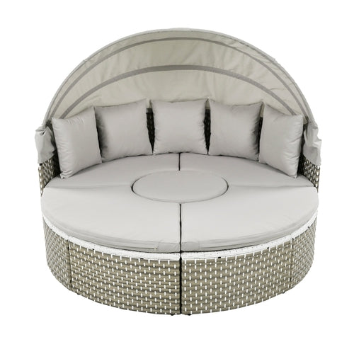 Patio Furniture Round Outdoor Sectional Sofa Set Rattan Daybed