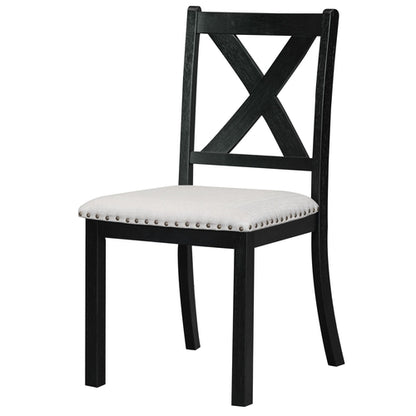 Farmhouse 82inch 6-Piece Extendable Dining Table with Footrest, 4