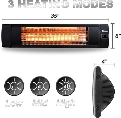 Dr Infrared Heater DR238 Carbon Infrared Outdoor Black