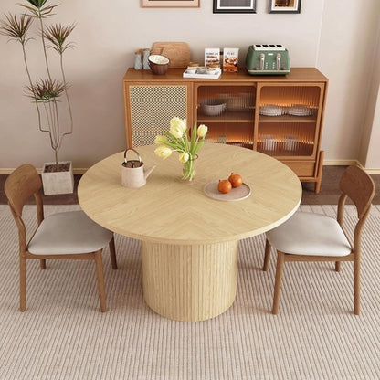 Round Dining Table for 4, Modern Farmhouse Kitchen Table, 47 Inch