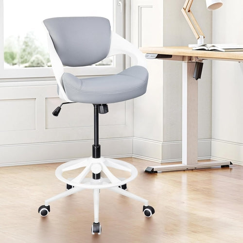 Ergonomic Drafting Chair With Lumbar Support Grey Office