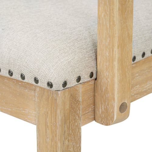 Rustic Extendable Dining Table Set with Removable Leaf, 6 Upholstered