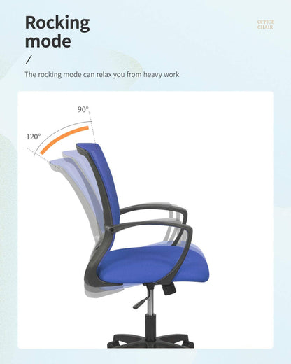 Ergonomic Blue Office Chair With Adjustable Armrests