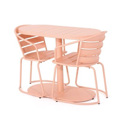 Santa Monica 3-Piece Outdoor Bistro Set – Modern Iron Patio Dining Set