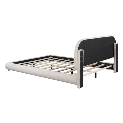 Teddy Fleece Upholstered Platform Bed with Thick Fabric, Solid Frame