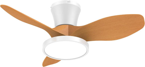 Quiet 32 Inch Ceiling Fan With LED Light Energy Efficient