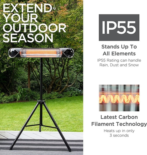 Infrared Electric Patio Heater - Indoor/Outdoor Heater - Portable