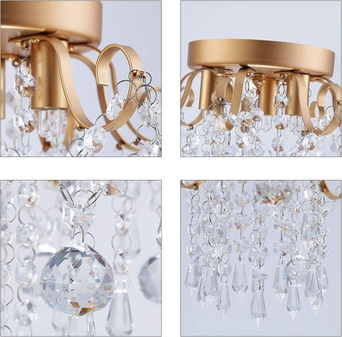 Small Gold Crystal Chandelier Three Light G9 Modern Design