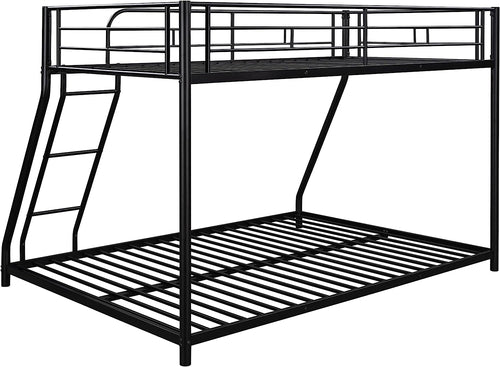 Heavy Duty Twin Over Full Metal Floor Bunk Bed With Ladder
