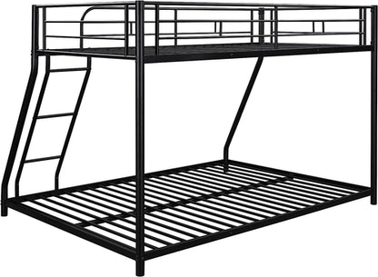 Heavy Duty Twin Over Full Metal Floor Bunk Bed With Ladder