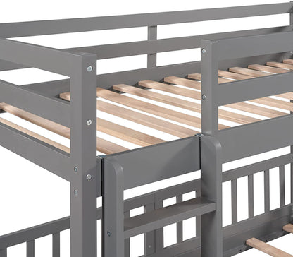 Twin Metal Bunk Bed Frame Black With Convertible Ladder