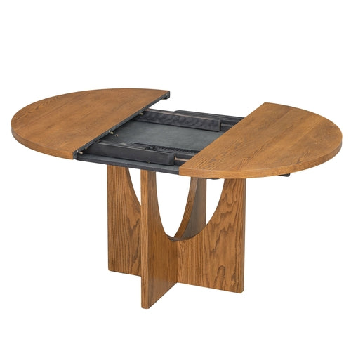Modern 5-Piece Extendable Round Dining Table Set with 16.2inch